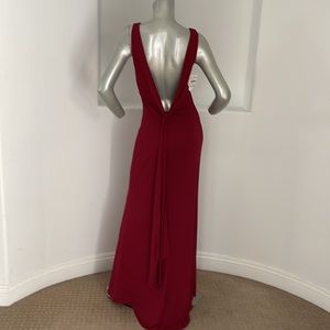 A.B.S By Allen Schwartz Evening Maxi Dress Red Sleeveless Jersey  Size M